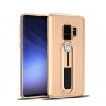 Wholesale Galaxy S9 Runner Slide Stripe Finger Holder Stand Case (Gold)